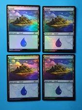 MTG 4x FOIL Island (002) x4 NM Standard Showdown 2018 (Alayna Danner) Magic