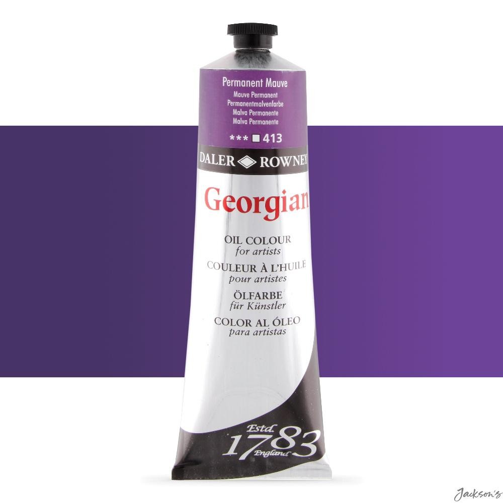 Daler-Rowney Georgian Oil Paint PV23 225ml Permanent Mauve For Artists
