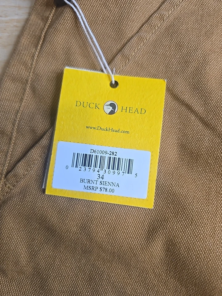 Pantalones Cortos de Lona Duck Head Para Hombres Burnt Sienna Talla 34 Nuevos Informales Foto 2 de 4