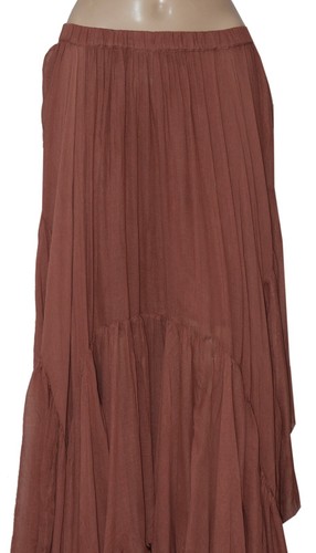 Free People Fp One Clover Skirt Asymmetrical Tiered Mid-rise Brownie Medium M - Picture 5 of 7