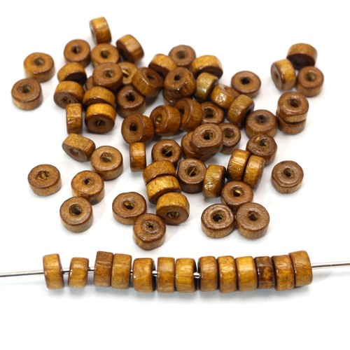 1000pcs 6X3mm Column Heishi Wood Beads~Wooden Spacer Bracelet Necklace Making - Picture 10 of 14