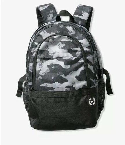 Victoria's Secret PINK Collegiate Rucksack Büchertasche Grau Camouflage Neu mit Etikett - Bild 1 von 6