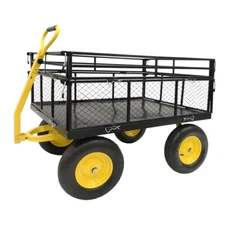 Steel Garden Cart, Heavy Duty 1400 lbs Capacity, with Removable Mesh Sides to