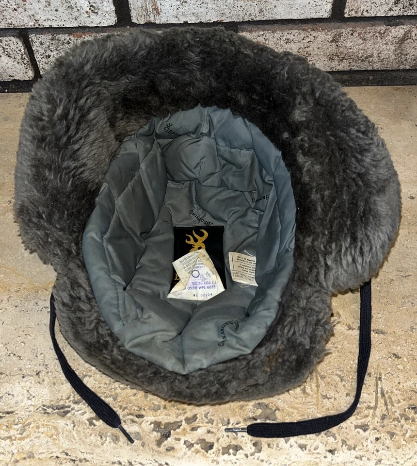 Browning Down & Lamb Fur Alaska Trooper Hat men’s size M Super Warm Made USA vtg - Image 4 of 4