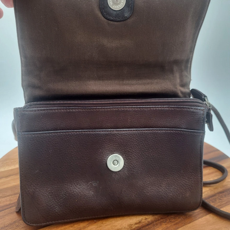 Bolso sin asas Fossil de cuero marrón/correa para el hombro bolso multi bolsillo Foto 2 de 4