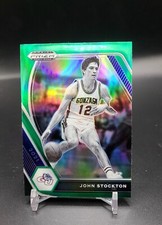 2021 PANINI PRIZM JOHN STOCKTON GREEN PRIZM REFRACTOR CARD #87 NM/M