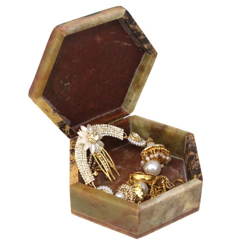 Soapstone Jewellery Box Trinket Hand Carved Keepsake Storage Organiser Box Gift - Picture 16 of 32