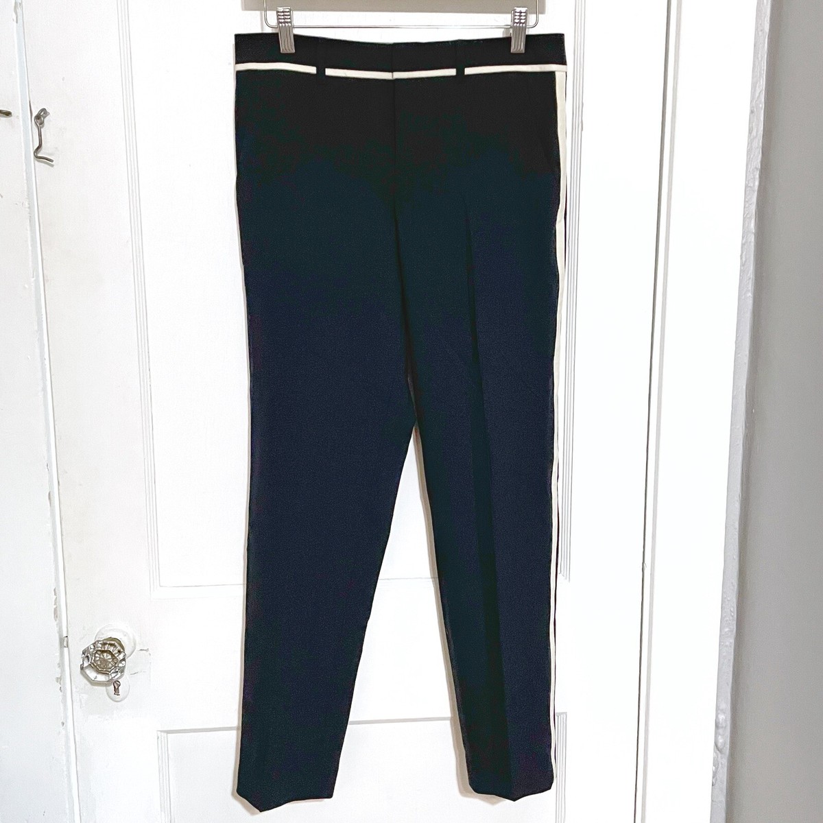 VINCE Navy Tuxedo Side Stripe Dress Pants women's size 6 Trousers Wool |  eBay