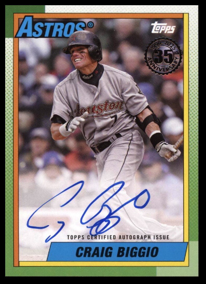 Craig Biggio 2025 Topps Series 1 35 Anniversary 1990 Auto