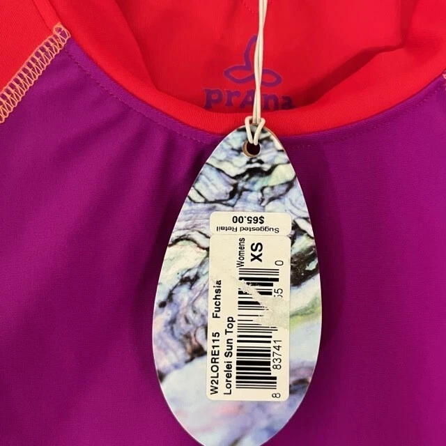 prana Lorelei солнце верхний длинным рукавом красный фиолетовый UPF 50 + женщин плавать размер XS новый с Ярлыками - Изображение 4 из 4