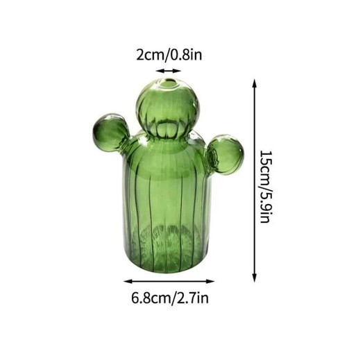 Glass Cactus Decorative Vase - Picture 5 of 15