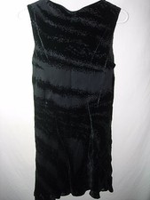 WOMENS BLACK BURNISHED VELVET EVENING SHEATH DRESS CAREER COMFORT SIZE 9 42"