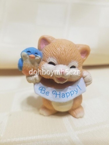 Rare Hallmark Merry Miniatures 1984 Greetings Kitten Bluebird Be Happy - Bild 1 von 1