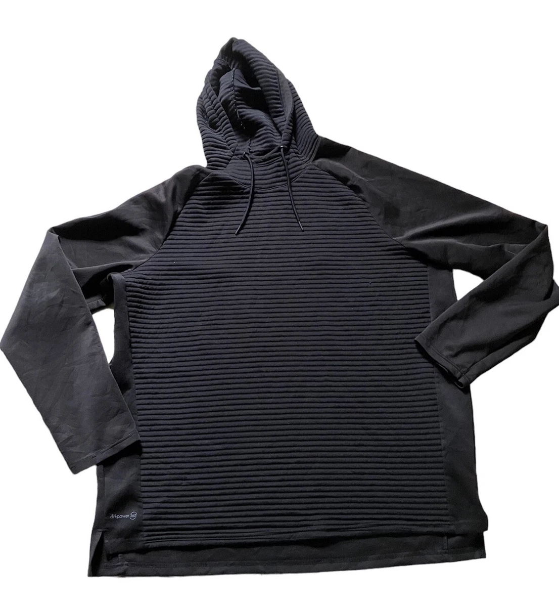 Russell Athletic XL Black Long Sleeve Men s Shirt Hood Training Fit Dri power