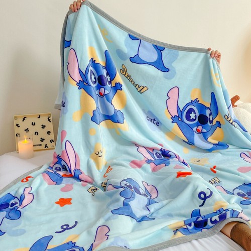 Disney Throw Blanket Stitch Kid Thickened Milk Velvet Blanket Pooh Lunch Blanket - Picture 24 of 28