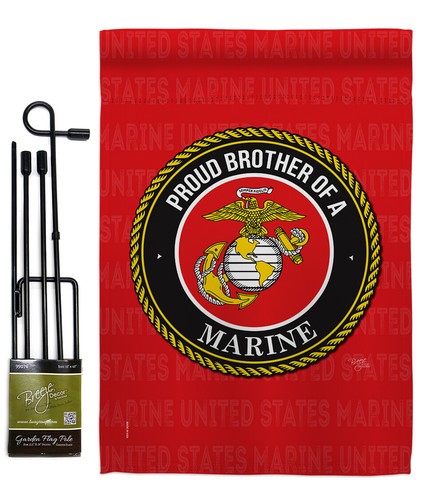 Proud Brother Marines Garden Flag Marine Corps Armed Forces Yard House Banner - Picture 7 of 17
