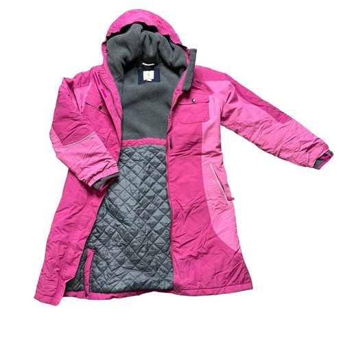 Lands’ End Girl’s L 14 Youth Squall Waterproof Insulated Pink Coat Parka Hooded - Picture 2 of 12