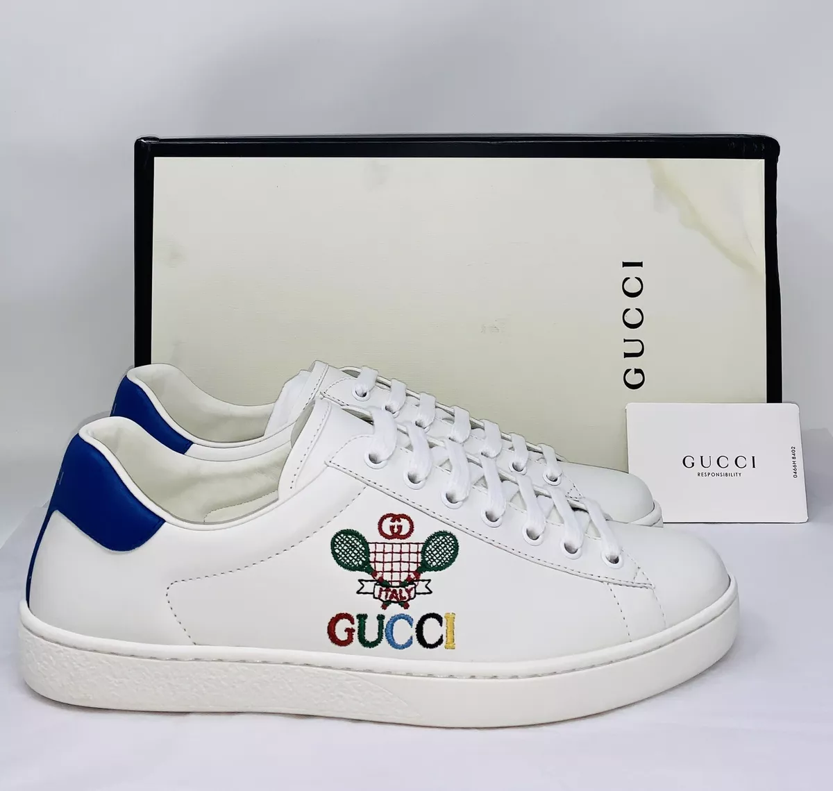 Gucci Ace White Tennis Embroidered Sneakers