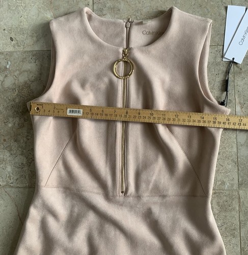 Calvin Klein Blush Sleeveless Zipper Front & Back Knee Length Dress Size 6 NWT - Picture 4 of 9