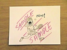 Whimsical Tennis Enthusiast "Mine" Cards, Set of 10, Substantial Card Stock Used