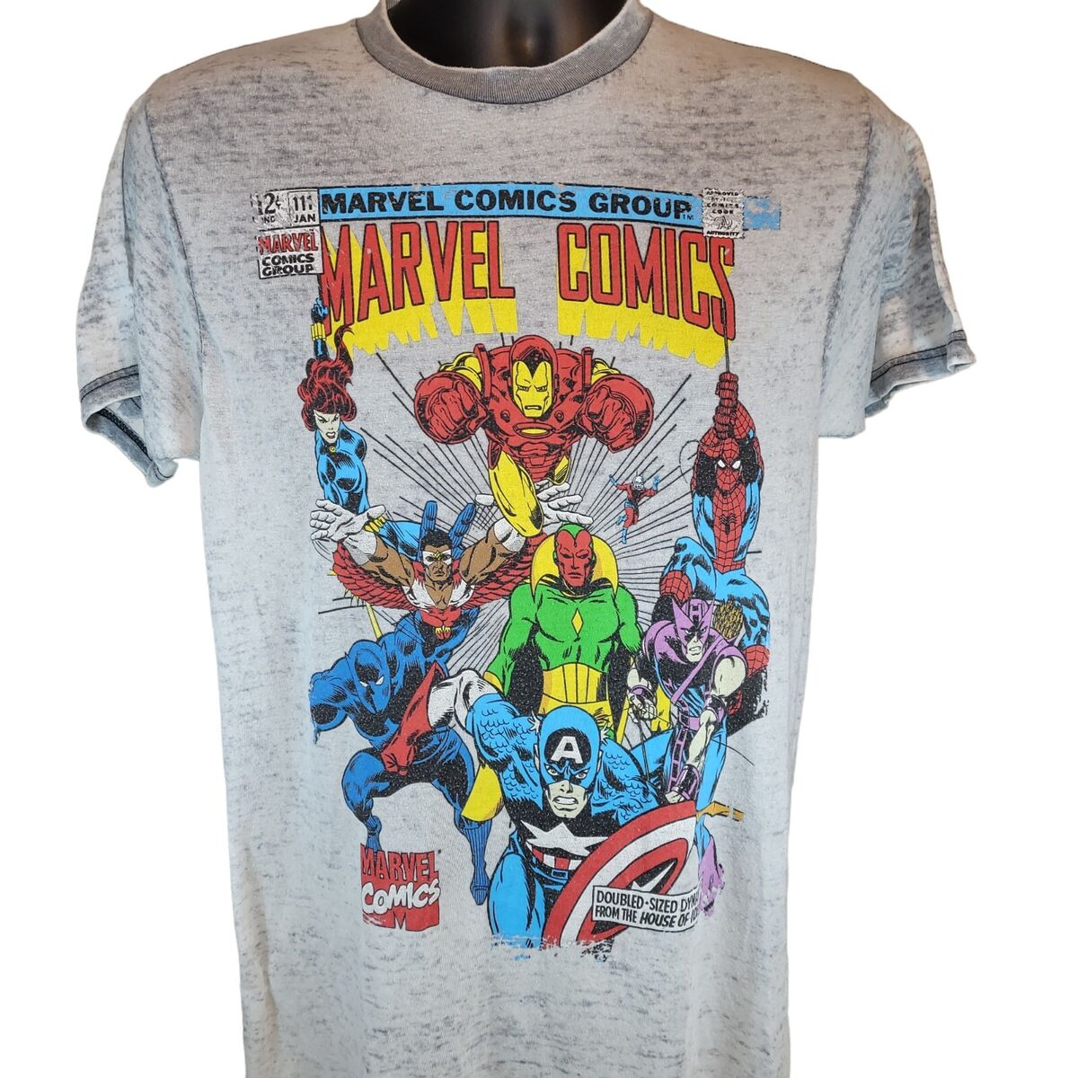 Marvel Avengers Comics T-Shirt Women's SM Small Short Sleeve Crew-Neck Gray