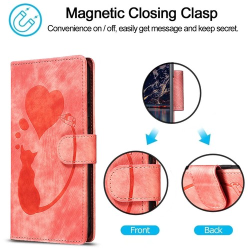 Cat Love Heart Pattern Cute Wallet Stand Case For Google Pixel 9 8 7 Pro/8A/7A - 第 4/56 張圖片