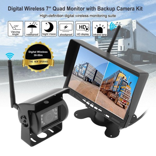 7" Monitor Wireless Dual Rear View Backup Camera System for Bus Truck RV Trailer - Picture 8 of 24