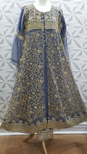 Grey Wedding Party Dress Frock Ladies Asian Pakistani/Indian Readymade Clothes 
