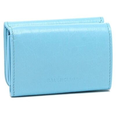 Balenciaga Tri-fold Wallet Blue Women's LE CAGOLE MINI WALLET