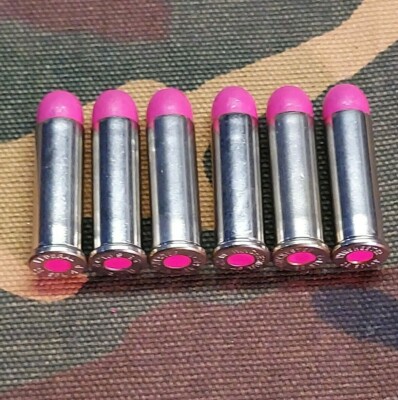 38 SPECIAL SNAP CAPS  SET OF 6, PINK AND NICKEL, REAL 125gr WEIGHT!!!
