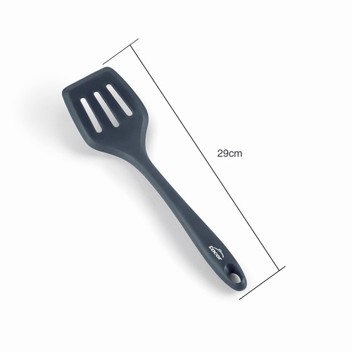 - 64468 - Spatule de cuisine grise Spatule perforée Silicone Ustensiles de cu... - Photo 2/7