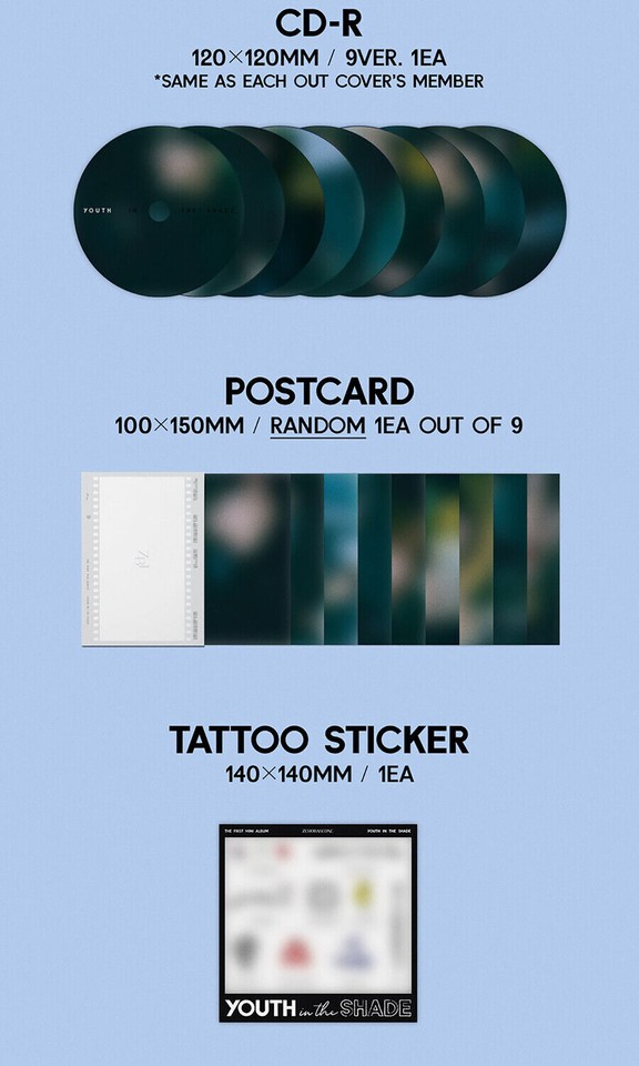 ZEROBASEONE YOUTH IN THE SHADE 1st Mini Album DIGIPACK Ver/CD+Book+2