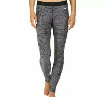 Nike Golf Dri-Fit Womens M Tights Gray Black Printed Size Medium Workout  Gym Run