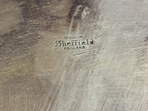 Vtg. Silver Plated Gallery Serving Tray Oval Cocktail English Sheffield Large - Picture 7 of 8