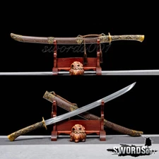 41'' Kung Fu Practice Broadsword Rosewood Dragon Sword Machete Sharp Katana 