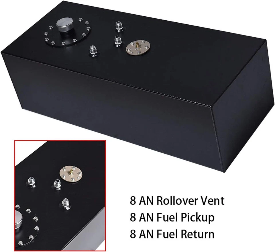 15 Gallon Aluminum Race Fuel Cell Gas Tank Cap Level Sender+Nylon Fuel Line Kits Foto 4 de 4