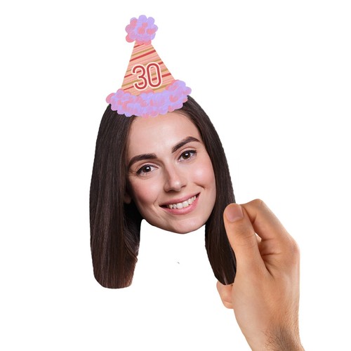 Personalised Face Bunting With Party Hat, Photo Banner CUTOUT Party Accessory - Picture 194 of 280