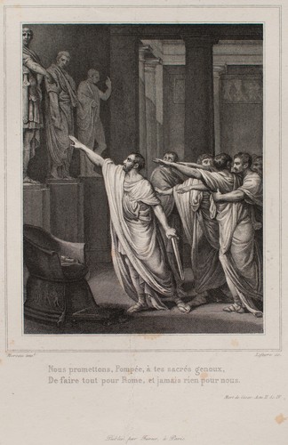 Asesinato de Achille Lefèvre César historia romana grabado a Moreau alrededor de 1850 - Imagen 4 de 4
