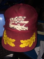 trucker hat baseball cap GREENBUSH RACE PARK GOLD LEAF BRIM cool lid old school