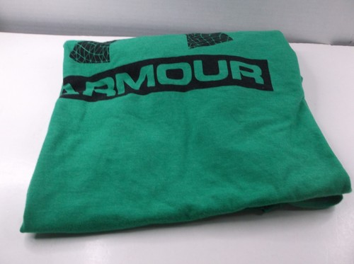 Under Armour Men's T-Shirt Athletics Heat Gear Green Logo Loose Fit Size Large - Picture 7 of 7