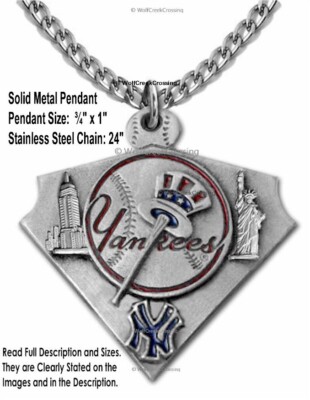 Yankees Chain NEW YORK YANKEES NECKLACE STAINLESS STEEL CHAIN BASEBALL DAD GIFT FREE ...