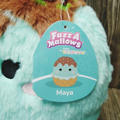 SQUISHMALLOWS 12" Fuzzamallows Maya the Mint Ice Cream Sundae Plush Toy NWT - Picture 8 of 9