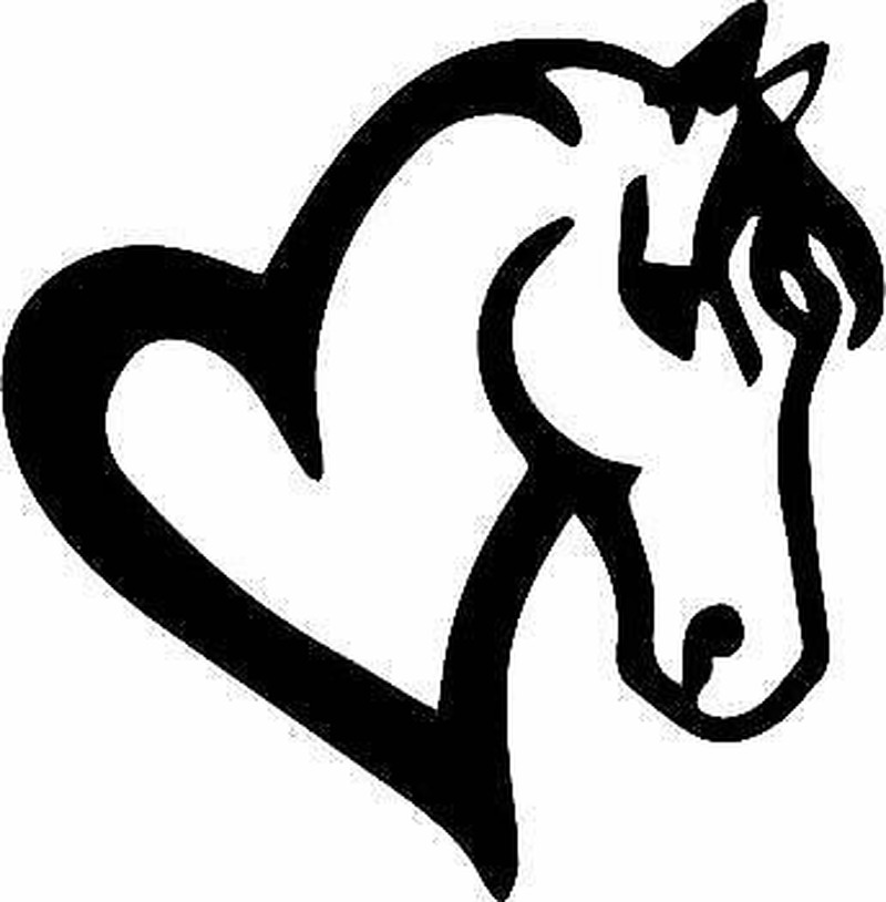 Heart & Horse Head Metal Wall Art Home Decorations Artwork Paintable
