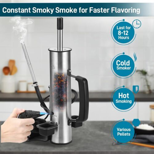 HOT or COLD - Cordless Electric Smoke Tube for Pellet Smoker with Air Pump - Picture 6 of 9