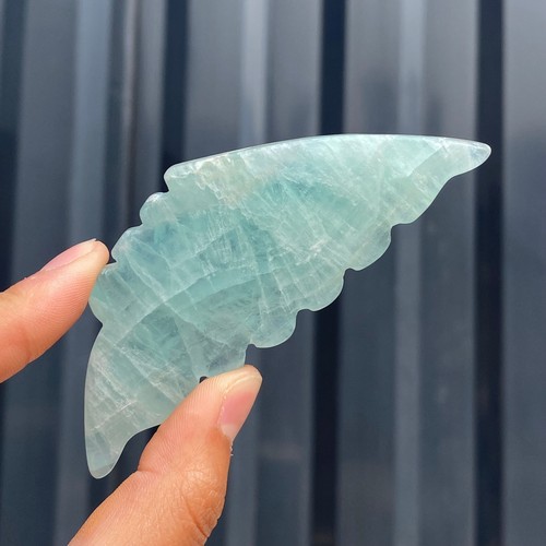 95G Natural crystal fluorite butterfly wing decoration+bracket - Picture 6 of 14