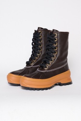 JIL SANDER Chunky-Sole Grained-Leather Boots Vibram Sole EU 39  US 9 Brand-new