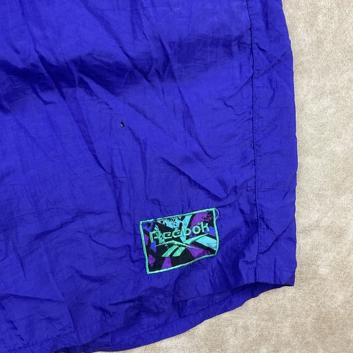 Vintage Reebok Tracksuit Jacket Windbreaker & Shorts 80s Retro Abstract Sz M - Picture 8 of 11