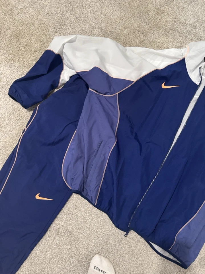 Conjunto de chándal vintage Nike para hombre grande negro cortavientos chaqueta activa pantalones Foto 4 de 4