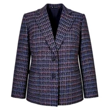 Kasper Tweed Blazer Size 18W Multi Color 2 Button Closure Notch Collar Pockets