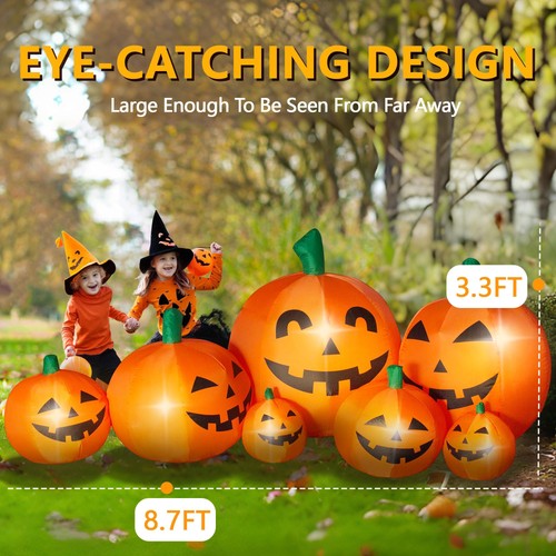 8.7FT Long Halloween Inflatables Outdoor Decorations Pumpkin Large Halloween ... - Picture 2 of 7